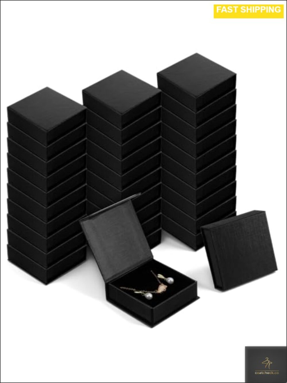 30pc Cardboard Jewelry Gift Boxes Sponge Lined Magnetic Closure 3.5in